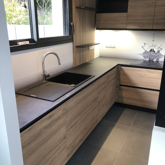 cuisine noire et bois